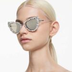 2 in 1 clip-on sunglasses Statement, Cat-eye shape, SK7011, White - Image 2