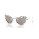 2 in 1 clip-on sunglasses Statement, Cat-eye shape, SK7011, White