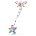 Ariana Grande x Swarovski brooch Mixed cuts, Dragonfly, Multicoloured, Rhodium plated