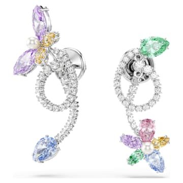ariana-grande-x-swarovski-drop-earrings-with-ear-jacket-mixed-cuts-dragonfly-flower-multicoloured-rhodium-plated-swarovski-5749190 Ariana Grande x Swarovski drop earrings with ear jacket Mixed cuts, Dragonfly, flower, Multicoloured, Rhodium plated - Image 1