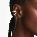 Ariana Grande x Swarovski ear cuffs, Baguette cut, White, Rhodium plated - Image 2
