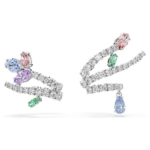 Ariana Grande x Swarovski ear cuffs Mixed cuts, Multicoloured, Rhodium plated