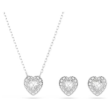 ariana-grande-x-swarovski-set-mixed-cuts-heart-white-rhodium-plated-swarovski-5720849 Ariana Grande x Swarovski set Mixed cuts, Heart, White, Rhodium plated - Image 1