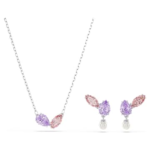 Ariana Grande x Swarovski set Mixed cuts, Multicoloured, Rhodium plated