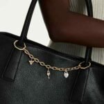 Bag charm Mixed cuts, White, Gold-tone plated - Image 2