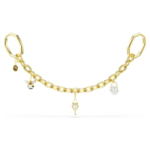 Bag charm Mixed cuts, White, Gold-tone plated