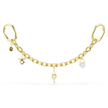 bag-charm-mixed-cuts-white-gold-tone-plated-swarovski-5763021 Bag charm Mixed cuts, White, Gold-tone plated - Image 1
