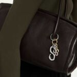 Bag charm Round cut, White, Mixed metal finish - Image 2