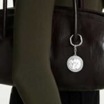 Bag charm Round cut, White, Rhodium plated - Image 2