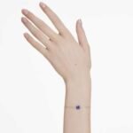 Birthstone bracelet Square cut, September, Blue, Rhodium plated - Image 2