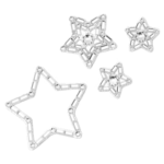 Body jewel Set (4), Star, White