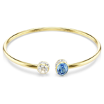 Chroma bangle, Mixed cuts, Multicoloured, 18K gold finish