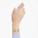 Chroma cuff Cushion cut, Multicoloured, 18K gold finish - Image 2
