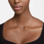 Chroma pendant, Heart, Red, 18K gold finish - Image 2