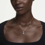 Chroma pendant, Pear cut, Blue, 18K gold finish - Image 2