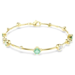 Constella bracelet Mixed cuts, Green, 18K gold finish