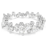 Constella bracelet, Mixed cuts, White, Rhodium plated