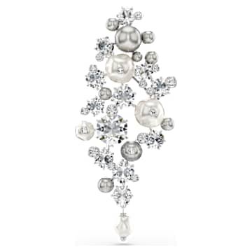 constella-brooch-crystal-pearl-round-cut-white-rhodium-plated-swarovski-5722516 Constella brooch Crystal pearl, Round cut, White, Rhodium plated - Image 1