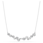 Constella necklace, Mixed cuts, White, Rhodium plated