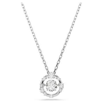 constella-pendant-round-cut-dancing-stone-white-rhodium-plated-swarovski-5738247 Constella pendant Round cut, Dancing stone, White, Rhodium plated - Image 1