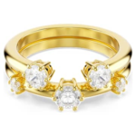 Constella ring Set (2), Round cut, White, 18K gold finish
