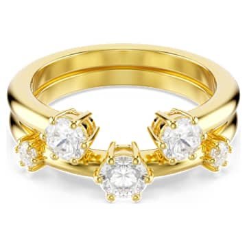 constella-ring-set-2-round-cut-white-18k-gold-finish-swarovski-5640964 Constella ring Set (2), Round cut, White, 18K gold finish - Image 1