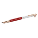 Crystalline ballpoint pen Bell, Red lacquered, rose gold-tone plated