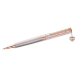 Crystalline ballpoint pen Heart, Rose gold tone, Pink lacquered, rose gold-tone plated