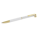 Crystalline ballpoint pen Horseshoe, White, White lacquered, gold-tone plated