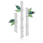Dellium brooch Bamboo, Green, Rhodium plated