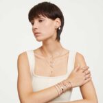 Dextera bangle, Pavé, White, 18K rose gold finish - Image 2