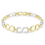 Dextera bracelet Round cut, White, Mixed metal finish