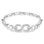 Dextera bracelet Round cut, White, Rhodium plated