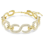 Dextera choker Round cut, White, 18K gold finish