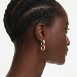Dextera earrings Round cut, White, Mixed metal finish - Image 2