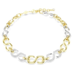 Dextera necklace Round cut, Chain, White, Mixed metal finish