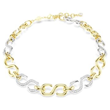 Dextera necklace Round cut, Chain, White, Mixed metal finish