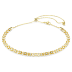 Dextera necklace, Round cut, White, 18K gold finish