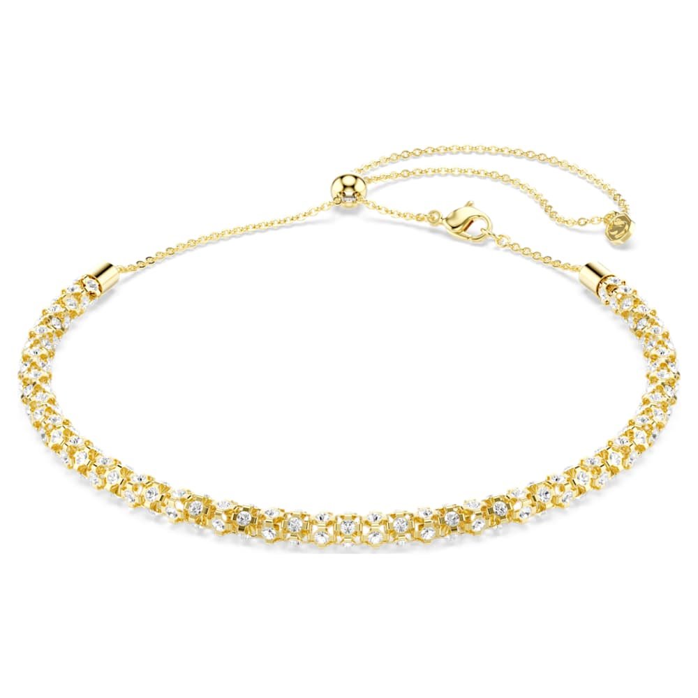 dextera-necklace-round-cut-white-18k-gold-finish-swarovski-5750138 Dextera necklace, Round cut, White, 18K gold finish - Image 1