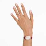 Dextera octagon watch Swiss Made, Leather strap, Red, Rose gold-tone finish - Image 2