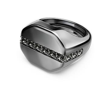 dextera-ring-octagon-shape-round-cut-black-ruthenium-plated-swarovski-5732868 Dextera ring Octagon shape, Round cut, Black, Ruthenium plated - Image 1