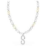 Dextera strandage Round cut, White, Mixed metal finish