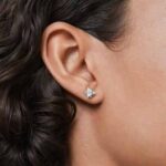 Dextera stud earrings Round cut, Star, White, Rhodium plated - Image 2