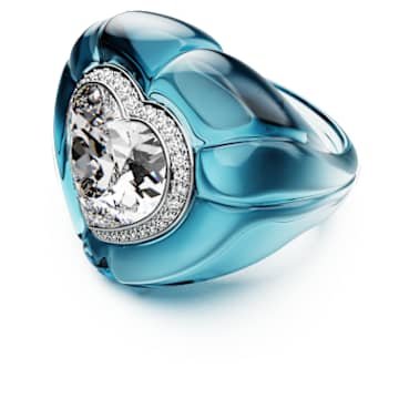 dulcis-cocktail-ring-heart-cut-pave-heart-blue-swarovski-5709963 Dulcis cocktail ring Heart cut, Pavé, Heart, Blue - Image 1