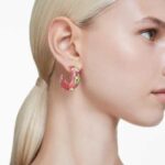 Dulcis hoop earrings Mixed cuts, Multicoloured, 18K gold finish - Image 2