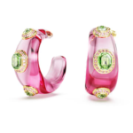 Dulcis hoop earrings Mixed cuts, Multicoloured, 18K gold finish