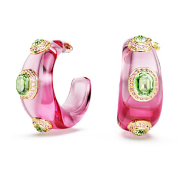 dulcis-hoop-earrings-mixed-cuts-multicoloured-18k-gold-finish-swarovski-5719112 Dulcis hoop earrings Mixed cuts, Multicoloured, 18K gold finish - Image 1