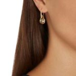 Energic drop earrings Brown, 18K gold finish - Image 2