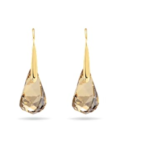 Energic drop earrings Brown, 18K gold finish