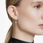 Eternity drop earrings Lab-grown diamonds 0.7 ct tw, Round shape, 18K white gold - Image 2